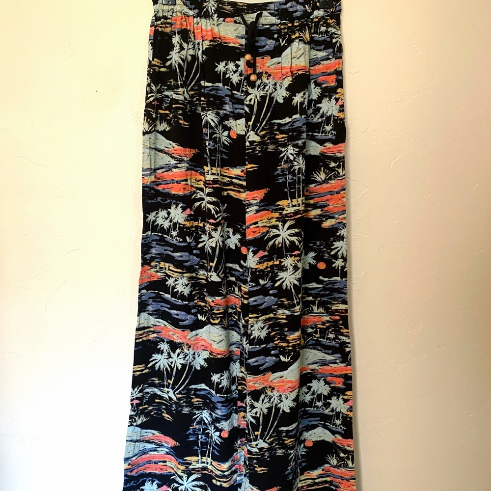 Free People Intimates Tropical Blue Lagoon Wide-Leg Pants Small - Picture 5 of 8